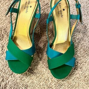 Kate Spade Teal and Emerald Heels
